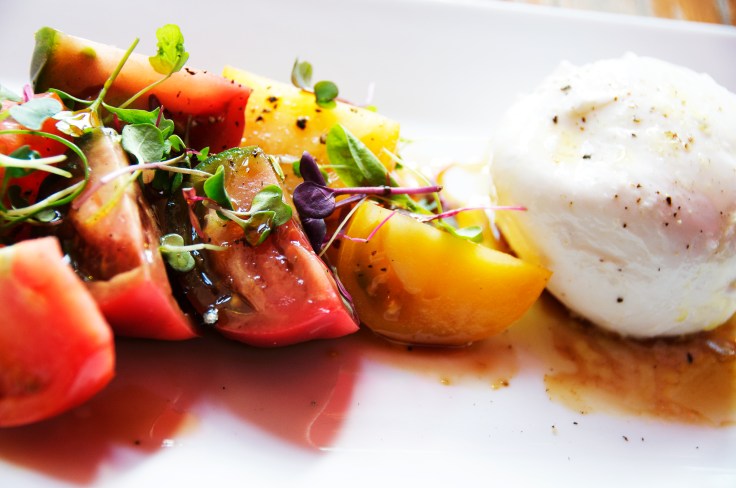Local mozzarella burrata, heirloom tomatoes, balsamic fig vinaigrette