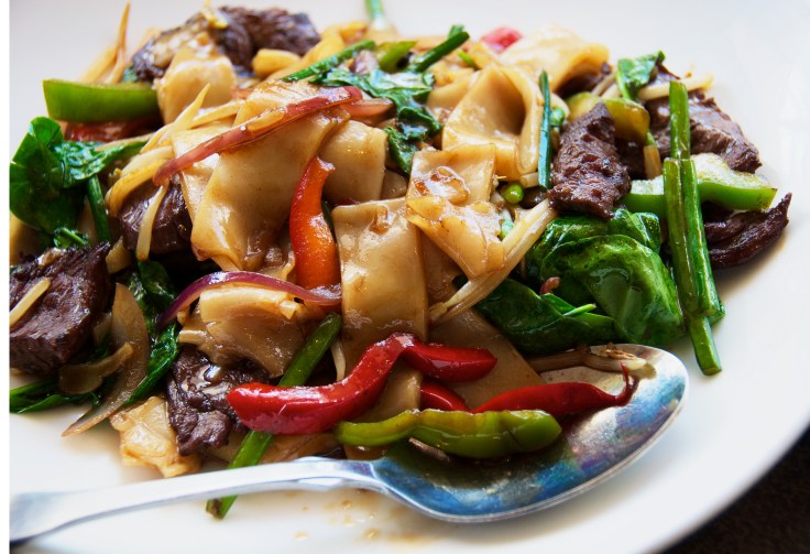 Flat Noodles with beef