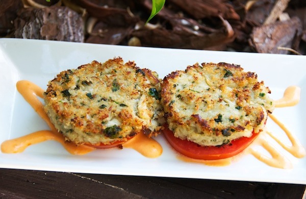 Caribbean Pan Roasted Crab Cakes – Lump Blue Crab, heirloom tomato, roasted red pepper aioli
