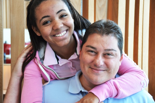 Mister H. pictured with one of my chickens