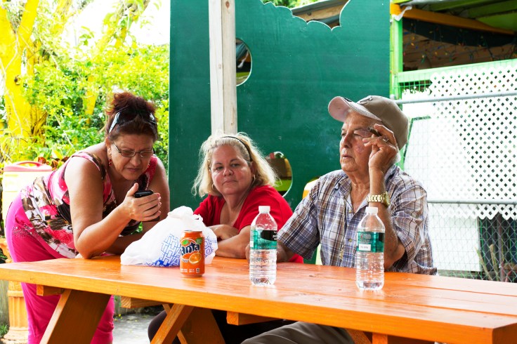 family waiting for food