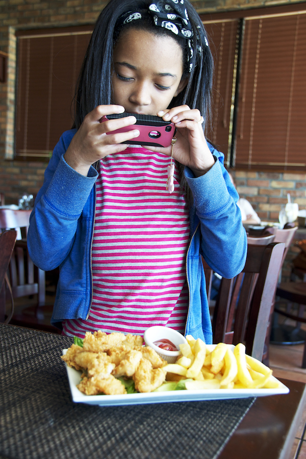 Taking a picture of the fish nuggets