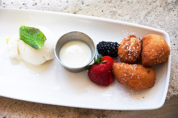 thai donuts, sweet coconut milk, coconut ice cream
